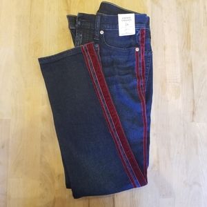 Vintage straight jeans with velvet stripe